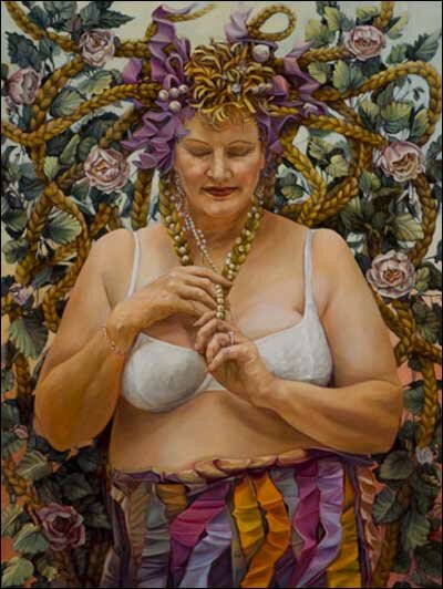 Hi, I'm a painting of a woman