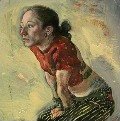 Hi, I'm a painting of a woman