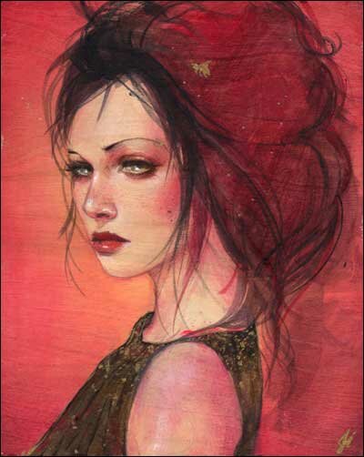 Hi, I'm a painting of a woman